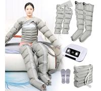Air Compression Electric Leg Massager, Lipedema Legs Treatment Massager, Lymphatic Drainage Massager for Full Body Massage Pressotherapy (6 Cavities 2 Legs+Waist+2 Arms)