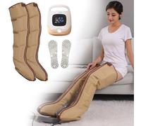 Air Compression Electric Leg Massager with Heating Function, for Lymphatic Drainage Foot Massager, Recovery Boots for Lymphatic Drainage & Circulation, Five Massage Modes (2 Legs)