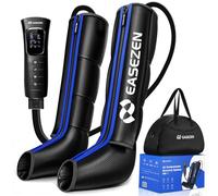 Air Compression Leg Massager FE-7204B for Temporary Relief of Muscle Aches, Improves Circulation in Foot, Calf & Thigh, Black