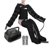 Air Compression Leg Massager, Lymphatic Drainage Massager Legs, 6 Cavity Electric Arm Massager, Full Body Waist Arm Leg Relax Instrument with Auto Shut-Off, Relax Muscle (Black 2 arms + 2 Legs +