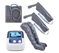 Air Compression Leg Massager, Pressotherapy Leg Massager 6 Air Chambers for Waist Leg Lymphedema Circulation Swelling Relax Pain Relief, Gray (B)
