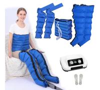 Air Compression Leg Massager Pressotherapy Lymphatic Drainage Massager - 6 Chamber Compression Boots for Leg, Arm & Waist, Circulation & Pain Relief