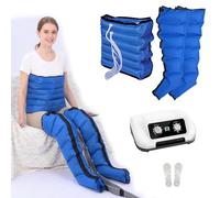 Air Compression Leg Massager Pressotherapy Lymphatic Drainage Massager - 6 Chamber Compression Boots for Leg, Arm & Waist, Circulation & Pain Relief