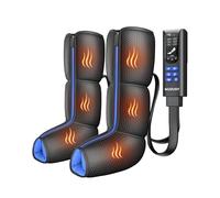 Air Compression Leg Massager with Heat : MUSUGY Sequential Foot and Calf Massager for Circulation and Pain Relief, with 9 Intensity, 6 Modes, 3 Heat - for Mom, Dad, Standing Jobs & Daily Relaxation