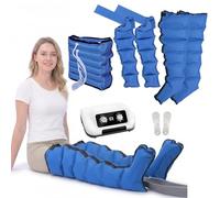 Air Compression Massager for Legs, Arms, Waist - Circulation and Relaxation, Lymphatic Drainage Massager for Home and Office Use, Timing Function, 6 Cavity Pressotherapy