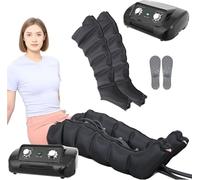 Air Compression Massager, Full Body Lymphatic Drainage Massager, 6 Chamber Lymph Drainage Leg Massager for Improved Blood Circulation & Swelling