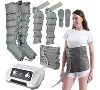 Air Compression Recovery Boots | 4 6 Cavity Electric Leg Massager, Lymphatic Drainage Waist Relax Arm and Foot Massager, Promote Blood Circulation & Muscle Relief Fast Recovery (6 Chambers 2 Legs