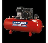 Sealey Air Compressor 150L Belt Drive 3Hp With Cast Cylinders Sac1153B