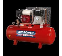 Air Compressor 150L Belt Drive Petrol Engine 6.5hp