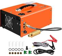 Air Compressor, 300bar 4500psi Portable High Pressure Pump Compressor Transformer Airgun Pneumatic Rifle Inflator, Built-in Water-Oil Separator Filter, Powered by Car 12V DC or Home 110V-240V AC