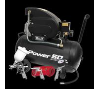 Air Compressor 50L Direct-Drive 2hp with 4pc Accessory Kit - Copper Motor, 116psi, 50L Tank, SAC5020APK
