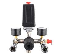 Air Compressor Bracket Assembly Pressure Control Switch Valve Manifold Regulator for Bama,Valve Manifold Regulator w/Gauges Relief