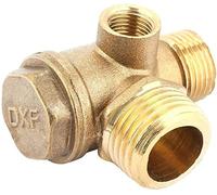Air Compressor Check Valve, 20 * 19 * 10MM Full Copper External Thread 90 Degree Three-Way Air Compressor Check Valve