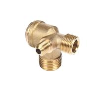 Air Compressor Check Valve, Male Threaded 90 Degree Tube Connector Tool, Pneumatic 3-Way Non-Return Check Valve, 1/2" x 3/8"