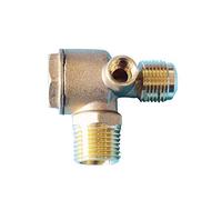 Air Compressor Check Valve Threaded Check Valve Brass 3-Port Tube Connector Tool Female 1/2"*1/2"*1/8"