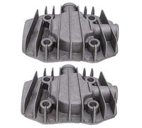 Air Compressor Cylinder Head 2Pcs Aluminum Cooling Parts 2.5/3P Pneumatic Driven Replacement for Small Air Compressors 48mm x 62mm Center Hole Distance G3/8in Thread