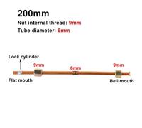 Air Compressor Exhaust Tube for Household Use - 9 mm Thread Aluminum Construction with Lock Cylinder, Copper-Tone Finish, 200-600 mm Adjustable Length (200mm)