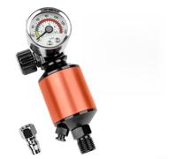 Air Compressor Filter Regulator with Pressure Gauge, Pneumatic Tool Moisture Separator and Oil-Water Trap for Spray Paint Systems, Aluminum Alloy Body(Orange)