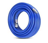 Air Compressor Hose 15m Pneumatic Air Hose Compressor Air Hose Flexible Pneumatic PVC Hose with Quick Connector for Air Compressor Pneumatic PVC Air Hose 300psi Blue