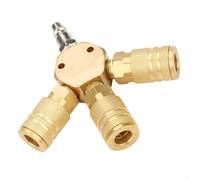 Air Compressor Hose Accessories, Quick Connect Fittings Splitter, 1/4 Inch NPT 3-Way Air Manifold Splitter, With Multifunctional Hexagonal Interface Design, For Pneumatic Tool Connection, 80X80mm