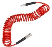 Air Compressor Hose，Air Line Hose, Pu Coiled 7.5m Long 6mm ID x 9.5mm OD with Bend Restrictor, 1/4" Europe Quick Coupler and Bend Restrictors
