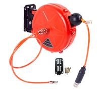 Air Compressor Hose Reel | 10m Wall Mounted Air Hose Commercial Reel Tool Automatic Locking with Swivel Bracket, Compressor Accessories for Garage, Workshop, Car Repair