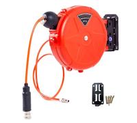 Air Compressor Hose Reel, Newest 10m Auto Locking Commercial Air Hose Reel with Swivel Bracket, Automatic Locking Air Compressor Tool for Garage