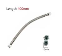 Air Compressor Intake Tube - 400 mm Stainless Steel Hose for Oil-Free Workshop Air Tools, Hex Nut Fitting, 14 mm / 16 mm / 19 mm Internal Thread (M16)