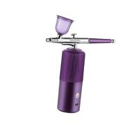 Air Compressor Kit Nano Mist Sprayer Nail Manicure Air Brush Makeup Painting Sprayer Gun Tattoo Craft Cake Effortless Precision Consistent Spray(0.3mm-Purple)