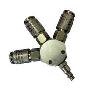 Air Compressor Manifold Fitting 3 Way Manifold Quick Connectors Multipurpose Industrial Type Air Plugs Replacement Quick Install Pneumatic Adapter