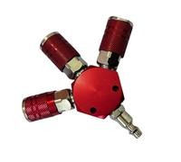 Air Compressor Manifold Fitting 3 Way Manifold Quick Connectors Multipurpose Industrial Type Air Plugs Replacement Quick Install Pneumatic Adapter