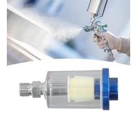 Air Compressor Oil-Water Separator Filter Having G1/4 Female/Male Thread 9 Cm Compact Moisture Trap for Spray Painting Pneumatic Tools Manual Drain Valve Blue Transparent