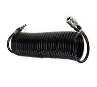 Air Compressor Polyurethane Coil Hose, 1/4 Inch NPT Brass Swivel Air Fittings, 25ft