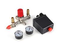 Air Compressor Pressure Control Switch, Air Compressor Switch, Pressure Control Switch Valve Manifold Regulator, with Double Gauges