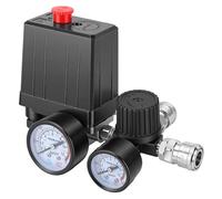 Air Compressor Pressure Control Switch with Valve Gauges Regulator, 2 Pressure Gauges Pressure Gauge for 220V Compressor, 1/4" Compressed Air Compressor, Automatic Shutdown