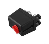 Air Compressor Pressure Switch 220V, Horizontal Automatic Controller 6-12 BAR Adjustable Valve G1/4 Thread for Air Pump Blower Machine Regulator