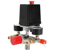 Air Compressor Pressure Switch Control Adjustable Regulator Valve with Gauge for 90-120 PSI, Compatible with for Bama Bracket Assembly, DIY and Professional Use