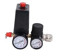 Air Compressor Pressure Switch Control Valve, 90-120 Psi, 4 Way, Replacement Parts With 0-180 Psi Air Compressor Regulator, 4 Port Safety Valve for Easy Installation