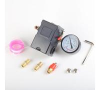 Air Compressor Pressure Switch Control Valve with Gauge, 110V-240V, 16-20A, 95-175 PSI Range, Automatic Shut-Off, Robust Carbide Alloy Construction, for Industrial & Workshop Use(110-150PSI)
