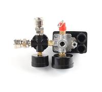 Air Compressor Pump Pressure Control Switch 4 Port 220V/380V Manifold Regulator 30-120PSI Valve with Gauge(B 220V)