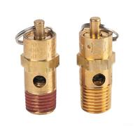 Air Compressor Safety Relief Valve 1/4" for NPT 150 PSI, Brass with Stainless Steel Spring, 250°F Max, for Industrial Machinery and Electric Equipment