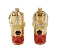 Air Compressor Safety Valve Built from Brass with 1/4 Male NPT Interface and Pressure Settings Spanning 125-270 PSI (125PSI)