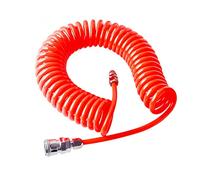 Air Compressor Tool Hose, 8mm x 5mm PU Spring Tube Air Pressure Hose Spiral Pipe for Compressor Flexible Air Tool (12M, with PP20 SP20 Fitting)