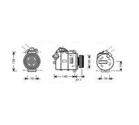 AVA COOLING SYSTEMS BWAK306 Air conditioning compressor