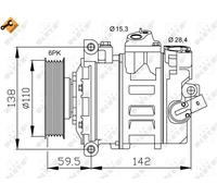 Air Con Compressor fits SEAT LEON 05 to 20 AC Conditioning NRF 1K0260859F New