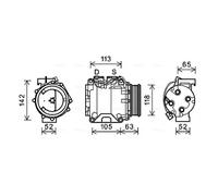 AVA Aircon Compressor HDAK238 for HONDA ACCORD ESTATE/WAGON (2003) 2.4 VTEC etc