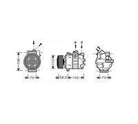 AVA Aircon Compressor VNAK220 for SEAT ALTEA (2004) 1.9 TDI etc