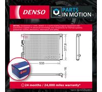 Air Con Condenser fits KIA SPORTAGE QL 1.7D 15 to 22 D4FD AC Conditioning Denso