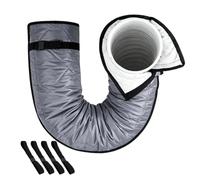 Air Con Hose Insulation Sleeve, AC Exhaust Pipe, Triple Layer Heat Retaining Duct Wrap with Elastic Straps, Universal Fit 5 & 5.9 Inch, Adjustable Portable for Home Garage Caravan Outdoor Window Door