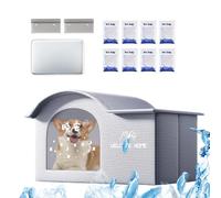 Air Conditioned Cat House - Cooling Cat House for Summer Outdoor,Foldable Shelter Dog Bed Pet Supplies with Ice Packs for Indoor Outside Patio Garden Backyard Dogs Kitten Sleeping